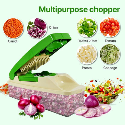 Vegetable Chopper – Quick Nicer Dicer with 4 Stainless Blades