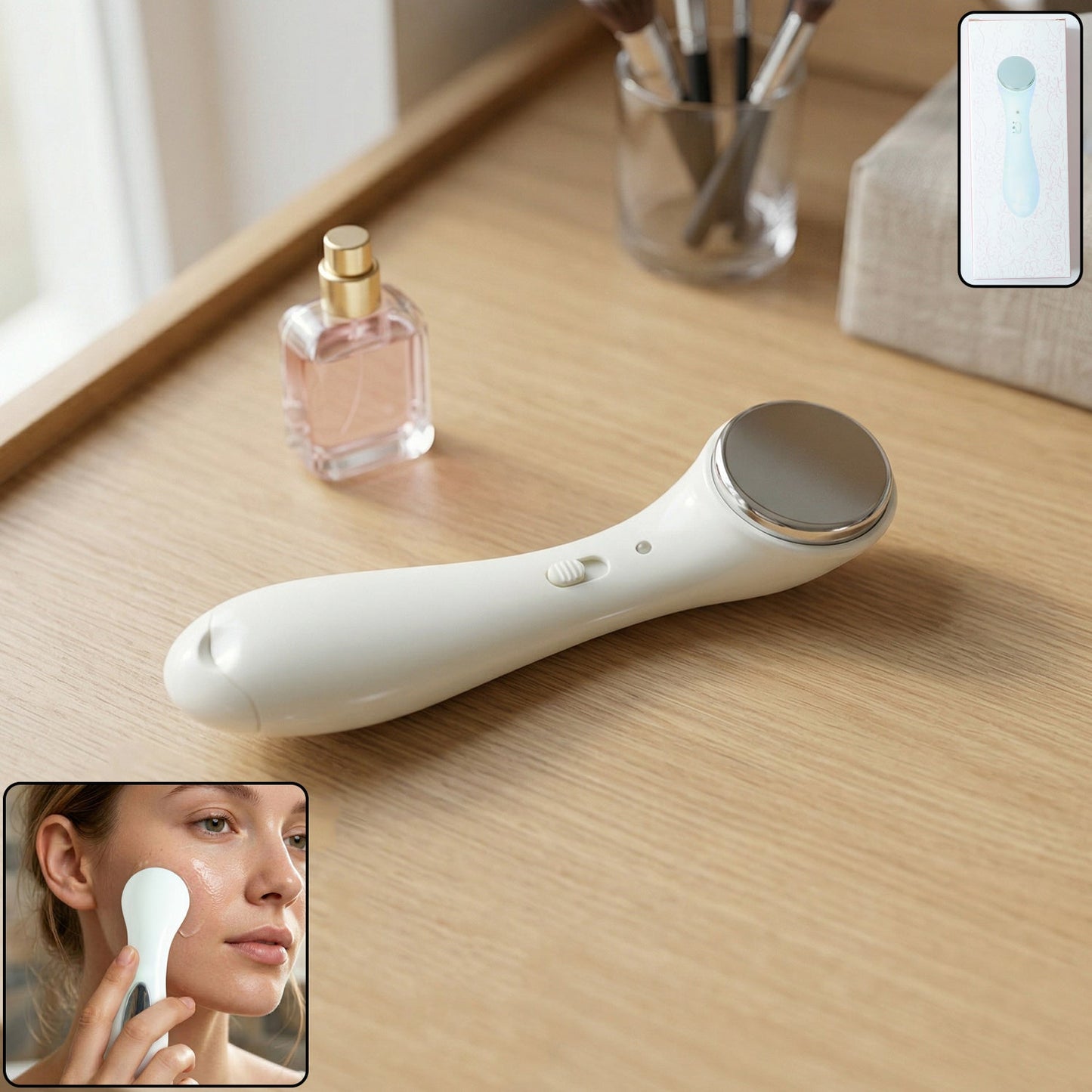 Portable Electric Facial Massager for Face & Neck | Skin Tightening & Lifting Beauty Device | Facial Relaxation Tool for Improved Absorption & Skin Firmness | Compact Handheld Skincare Massager